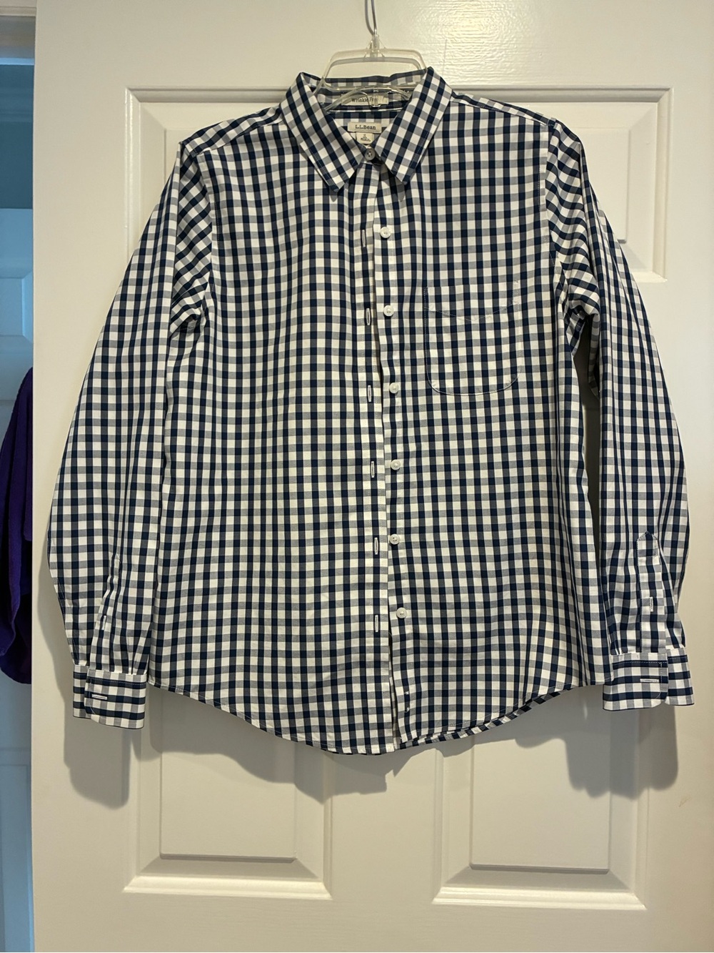 Navy and White Gingham Button-Down Shirt